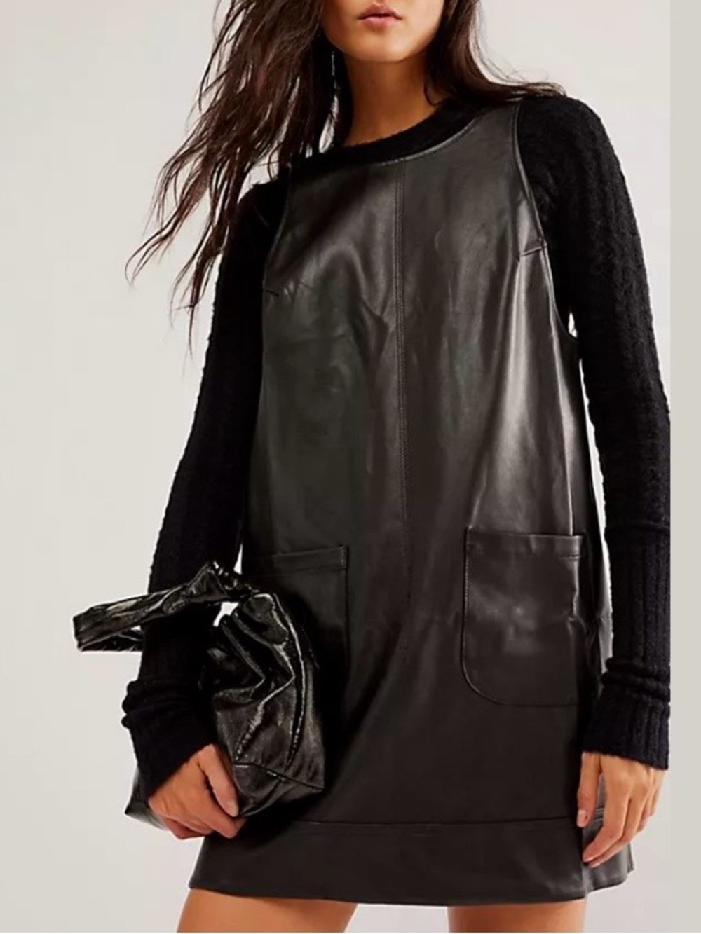 Next Issue Y2K vegan leather tank dress. 🖤